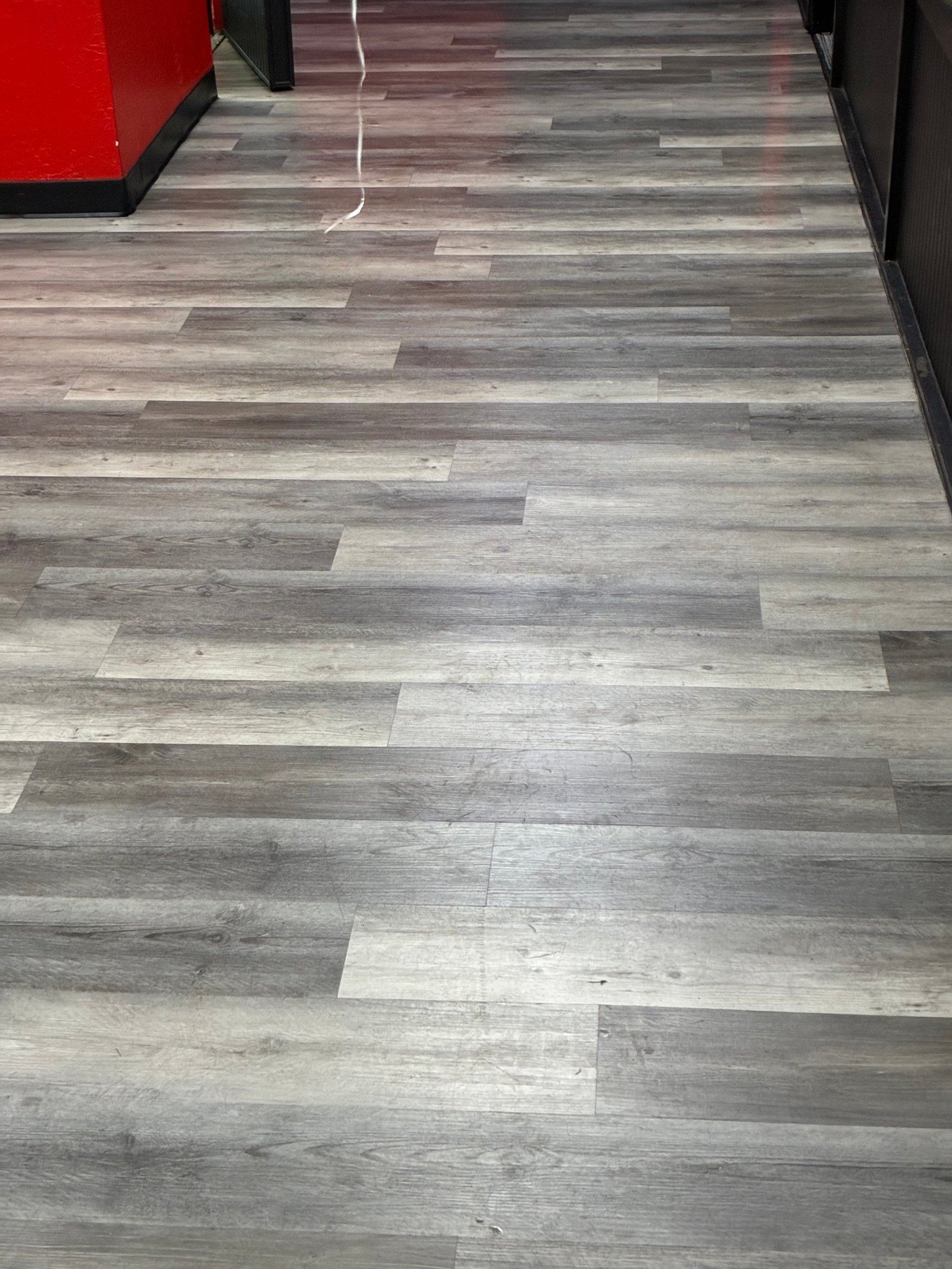 Commercial floor before polishing